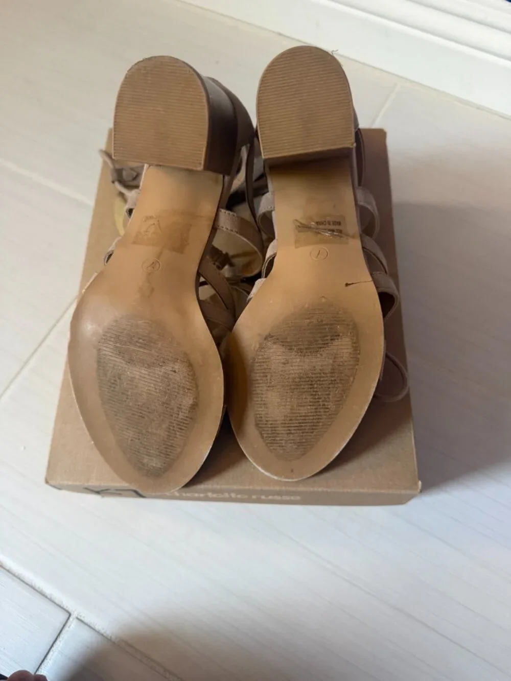 Charlotte Russe Steph Taupe Heel Sandals